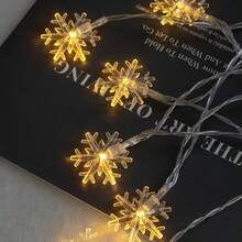 أضواء سلسلة شكل نجمة الثلج للزينة الكريسماسية، أضواء جنية صغيرة، أضواء ديكور نجمة الثلج الكريسماسية، بالجملة