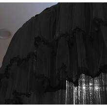 Kertnic Mosquito Net Bed Canopy For Girls Princess Canopy Bed Curtain Fine Sheer Mesh Dome Bed Canopies Adults Lace Tent For Twin Full Queen King Bed Black - 黑色 - 查看 6