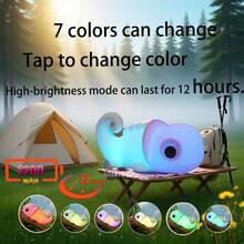 1 قطعة ضوء ليلي صغير لطيف من السيليكون متغير اللون كالحرباء، 7 ألوان، اضغط لتغيير اللون، ديكور غرفة النوم، إضاءة لطيفة، قابل للتعتيم، محمول، قابل للشحن، مناسب لعيد الميلاد وعيد الهالوين والحفلات والهدايا