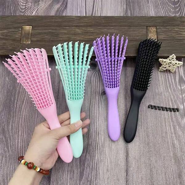 1pc Large Wide-Tooth Massage Comb - Handheld Scalp Massager Tool To Promote Serotonin Release, Ergonomic Resin Handle, Scalp Stimulator