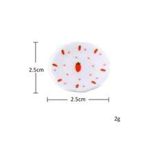 10pcs New Mini Food And Toy Plates, Dollhouse Kitchen Restaurant Scene Desktop Decor, Flower Wave Dot Dessert Plates, Fridge Magnets, Phone Case DIY Accessories, Random Style - Pink - View 5