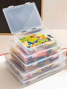 1 صندوق تخزين لعب تعليمية للأطفال، مصنوع من مادة البلاستيك البولي بروبيلين الشفاف السميك، صندوق منظم لأدراج المكتب المنزلي، صندوق فرز لكتل البناء الصغيرة، صندوق تخزين للعب المغناطيسية، صندوق محكم الإغلاق مقاوم للغبار والرطوبة متعدد الوظائف، صندوق تخزين لأغراض الأطفال
