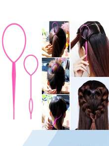 1/3/5/7/8pcs Hair Styling Tool Set, 200ml Spray Bottle, Detangling Brush, Volumizing Brush, Tail Comb, Edge Brush, Braiding Tools, Elastic Hair Tie Pliers, Disposable Hair Tie Remover, Curling Hair Tie Remover - Pink - View 13