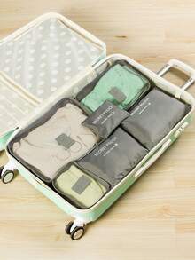 6/1 Set Travel Organizer Bag, Includes: PVC Toiletry Bag, Cosmetic Bag, Shoe Bag, Makeup Bag, Cosmetic Box, Clothes Organizer Bags, Fragrance Box, Lingerie Bag, Garment Bag, Foldable Underwear & Sock Organizer, Handbag, Electronics Pouch, Wardrobe Bags, Storage Bags, Travel Accessories Bag For School School Accessories School Stuff Travel Bag Luggage Bag For Travel For Business For Vacation Holiday Large Capacity Portable Multifunction Travel Duffel Bag Unisex Weekender Bags