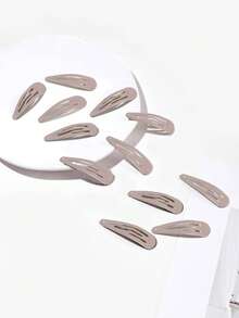 12pcs Water Drop Shaped Hair Clips, Suitable For Hairstyling, Daily Use Or Party/Event Styling, Claw Clips, Hair Claws, Hair Slide, Hair Barrettes, Hair Accessories, Head Accessories, Hairpin,Summer,Holiday,Travel,Festival,Birthday - Light Brown - View 2