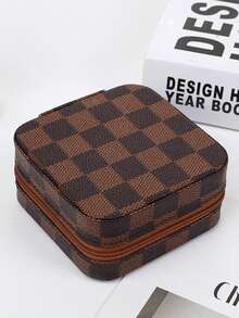 1 Leopard Print Jewelry Box, Portable Jewelry Earring Ring Storage Box, Small Exquisite Necklace Box For Women Storage Organizer Travel Essentials Back To School Dormitory Storage - Multicolor - View 8