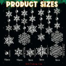 Ornement suspendu en flocon de neige transparent fait main, décorations de Noël en acrylique en forme de flocon de neige, ornements suspendus en cristal de flocon de neige faits à la main, convient pour le sapin de Noël, les mariages, les fêtes de Noël d'hiver