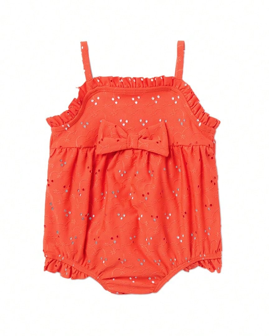 Janie And Jack  Eyelet Swimsuit - Red - View 1