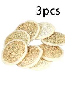 3PCS Natural Facial Scrub Pads – Soft Yet Effective Exfoliation For Smooth Skin! Ideal For Daily Cleansing & Makeup Removal. Perfect For Autumn Skincare & Holiday Pampering! - Màu xơ mướp - Xem 1