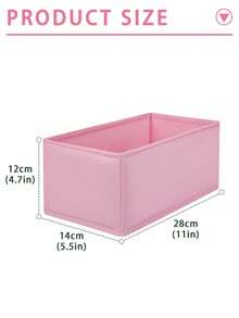 1/3/6pcs Foldable Drawer Organizer Boxes, Closet Storage Containers, Open Compartment Design For Underwear, Socks, Scarves, Ties, Small Toys, Nursery, Vanity, Office, Wardrobe, Bedroom - Pink - View 9