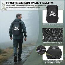 RAINSMORE Mochila de hidratación 18L Mochila de hidratación para Senderismo, Running, Ciclismo, Ciclismo Mochila de hidratación para Hombre y Mujer Cubierta de Lluvia y vejiga de Agua incluida - Negro - Ver 5