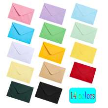 14Colors Small Envelopes, 4.3 X 3.15 Inch Coloured Envelopes Lovely Mini Envelopes For Christmas, Thanksgiving, Wedding, Birthday Party Supplies, Card And Seed Bustine Cartoncini Colorati Buste Lettere Buste Partecipazioni Matrimonio Buste Carta - one-size - View 12
