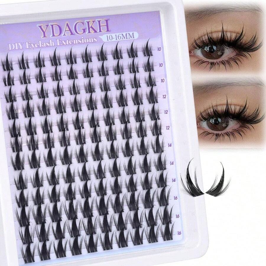 Anime Lash Clusters With Spikes Manga Eyelash Clusters Band Spiky Clusters Eyelash Extensions Natural Cluster Lashes Wispy 10 - 16mm Lash Extension Band Individual Lashes 120Pcs - 動漫02 - 查看 1