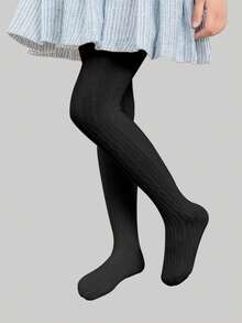 1件装 新生女童白色针织连裤袜 春/秋/夏 儿童幼儿打底裤 袜子 女婴连裤袜