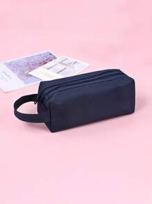 1pc Customized Double Zipper Pencil Case, Customizable Letters And Numbers, Polyester Material, Nylon Zipper, Large Capacity, Portable Pencil Box, Suitable For School And Office, Creative Gift For Thanksgiving, Christmas, Birthday, Halloween, Back To School, Pencil Case,Christmas Gift Supplies - Multicolor - View 10