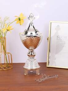 1 Pc/1 Set Luxury Silver Metal Incense Burner/Incense Holder, Wedding Reception Table Setting Accessories,It Can Be Used As An Aromatherapy Diffuser, Aromatherapy Burner, Used In Home Decoration, Bedroom, Living Room (As A Centerpiece), Office, Yoga Place And Party, Creating An Elegant Atmosphere.