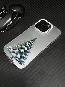 1 carcasă de telefon cu model de fundal de brad de Crăciun, potrivită ca și cadou pentru iubit, prieten, cel mai bun prieten, familie, frate, coleg, soră/soră, cuplu, coleg de clasă, profesor, cadou de ziua de naștere sau de sărbători, carcasă albă mată, moale, cu protecție completă, anti-praf, impermeabilă, compatibilă cu 13/16/15/14/13/12/11/Pro/ProMax/X/XR/XS/XSMAX/7/8/PLUS.