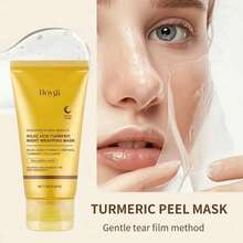 Máscara de Limpeza Suave com Colágeno e Extrato de Açafrão + Essência de Caracol, Hidratante, Nutritiva, Cuidados para Pele Macia