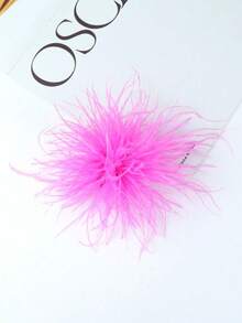 15cm Broche de solapa de pluma de avestruz falsa de alta calidad y estilo retro clásico, accesorio de moda versátil para regalo. Broche de pluma de avestruz vintage europeo y americano, broche decorativo unisex para vestidos, fiestas, manualidades y accesorios para el cabello - flor - Ver 34