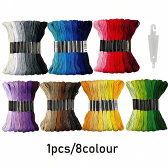 8/56pcs Embroidery Floss Gradient 8/56 Colors, Colorful Stitches, Embroidery Thread, Cross Stitch Thread, Unique Style, Sewing Thread, Craft Twisted Thread, Meet Your Various Color Needs