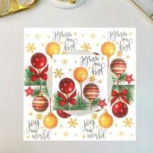 20pcs Christmas Theme Party Napkins, 2-Ply Disposable Paper Napkins, Suitable For Christmas, New Year Party Decoration, Holiday Decor, Tabletop Decor, Restaurant Decor, Wedding And Festival Use - Multicolor - View 5