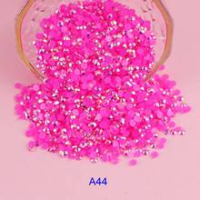 2-6毫米AB圆形果冻树脂非热熔水钻，平底塑料胶水钻，水晶美甲宝石亮片，平底钻，适用于美甲、服装、工艺品、杯子、包包装饰珠子配件