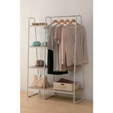 アイリスオーヤマ ハンガーラック ホワイト 64×38.5×154.5cm 2WAYタイプ プレミアム メッシュパネル付き PIB4 パイプハンガー - ホワイト+c)棚付きタイプ(サイド) - チェックする 2