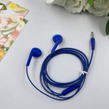 黑/白/红/蓝 新款皮线 3.5MM半入耳式有线耳机 内置麦克风 高清通话手机耳机 兼容苹果I Phone、三星、Oppo、Vivo、小米安卓手机、平板电脑、游戏机等3.5MM接口设备 - 彩色 - 查看 5