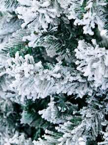 Snowy Flocked Thickened PVC & Iron Frame Christmas Tree, Holiday Snowy Christmas Tree - Green - View 4