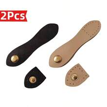 2/6/8Pcs Adjustable Snap Purse Locks - Faux Leather Sew-On Closures With Assorted Color Buttons For Handbags & Clutches