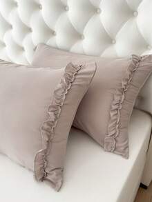 1 Stück 100% Polyester Spitze einfarbiger Kissenbezug (Kissenfüllung nicht enthalten), geeignet für Schlafzimmerdekoration, Hochzeit, romantischen, Boho-Stil