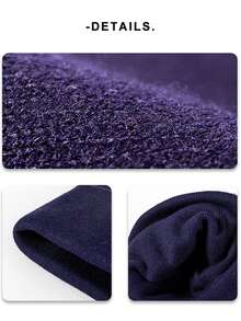 Men's Autumn/Winter Faux Knitted Knit Beanie With Pom Pom Solid Color Plain Knit Pom Pom Hat, Versatile Outdoor Warm Ear Protection Beanie Autumn Outfits Fluffy - Multicolor - View 4