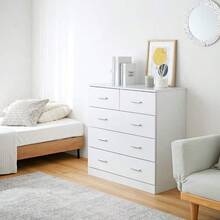 LOWYA ロウヤ チェスト タンス 箪笥 収納 大容量 おしゃれ スリム 木製 衣類収納 洋服収納 引き出し 4段 約幅60cm ホワイト - 幅59cm+ダークブラウン - チェックする 2