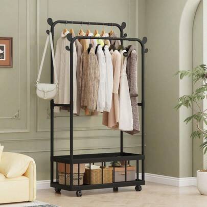 1개 소형 귀걸이 모자 걸이 다기능 옷 가방 신발 인형 수납 랙 360° 회전 캐스터 포함 독립형 건조 랙 침실 거실 코트 정리함 대용량 공간 절약 수직 옷걸이 스탠드 입구 벽걸이 옵션 신발 선반 후크 디자인 휴일 선물 할로윈 추수 감사절 크리스마스 홈 기숙사 스튜디오 컴팩트 실용적인 경량 여행 친화적인 정리 솔루션