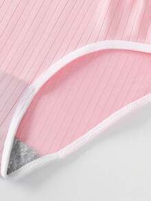 5pcs Random Color Cute Bow Decor Panties, Girls' Solid Color Comfortable Everyday Underwear - Multicolor - View 4