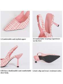 Sexy Women's Kitten Heel Pumps, High Heel Pointed Toe Patent Leather Stiletto Heels Red Wedding Shoes Bridesmaid Shoes Versatile Elegant Mature Lady Backstrap Sandals - Pink - View 8