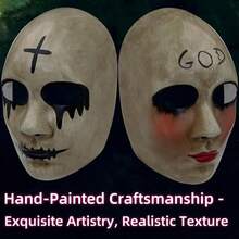 1PC Scary Purge Mask For Halloween: Realistic Full Face Killer Cosplay For Adult Masquerade Party For 18-48 Year Olds