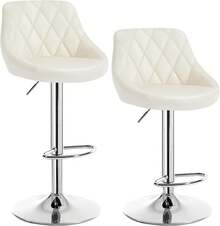 2er-Set Barhocker, Kneipenstuhl mit Rückenlehne, höhenverstellbar und drehbar, gepolsterter Samtsitz, rutschfeste Metallbasis, für Küche oder Hausbar, Dunkelgrau