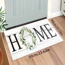 1pc Home Letter Pattern Rug, Polyester Drainage Mat, Suitable For Kitchen, Living Room, Entrance, Balcony, Home Decor, Anti-Stain, Cafe, Bar, Holiday, Party, Bedroom, Bathroom Decor - Black and White - View 24