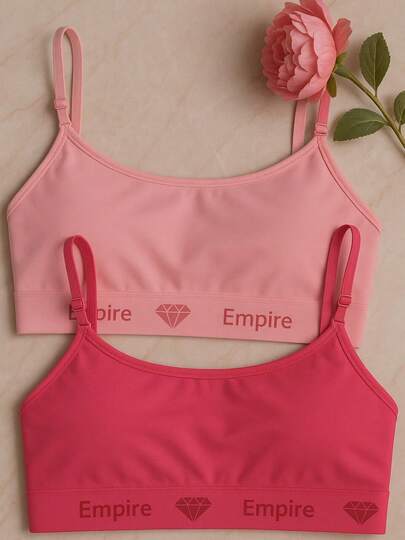 Kit 2 Top Feminino Forrado Microfibra Sutiã Sem Bojo Lisos