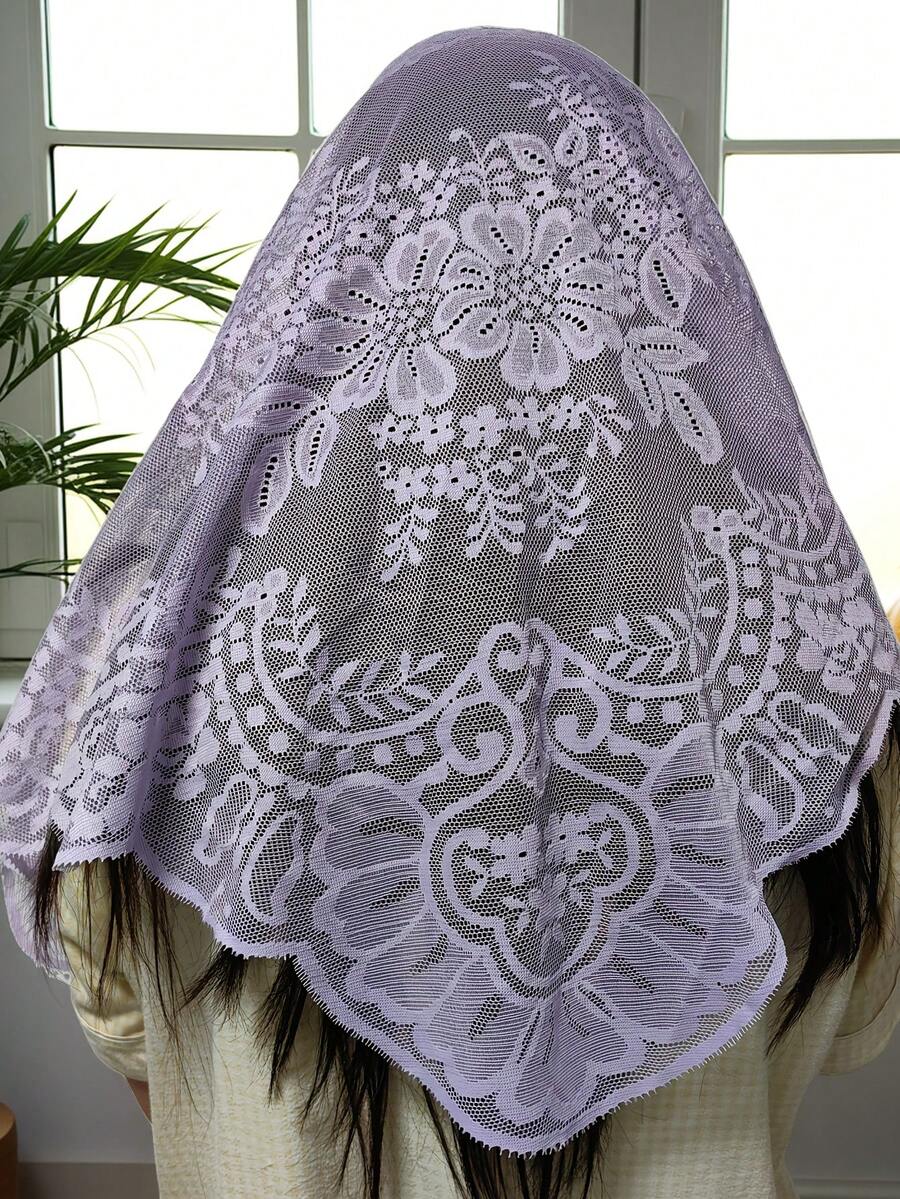 1 peça de 125 cm x 60 cm com acabamento em renda lavanda, tecido decorativo para roupas, abajur, toalha de mesa, acessórios de vestuário