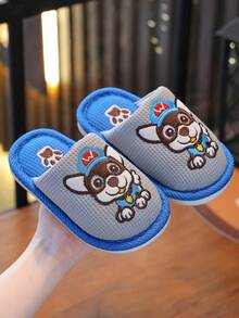 1 Pair Children's Slippers, Cartoon Dinosaur Design, Anti-Slip, Indoor Wear, For Toddler & Little Boys, Autumn/Winter