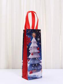 Christmas Cartoon Printed Non-Woven Fabric Bag - Festival Wine And Red Wine Packaging Bag - Party Creative Gift Bag - Gift For Relatives And Friends On Halloween And New Year's Day - Multicolor - View 4