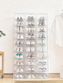 6 piezas/Set, 12 piezas/Set Cajas de zapatos transparentes, contenedores de almacenamiento de zapatos apilables, organizadores de zapatos para armario, cajas de zapatos duraderas con puertas transparentes, cajones de zapatos de plástico reforzados, cajas de zapatos de plástico apilables, organizadores de almacenamiento de zapatos, cajas de almacenamiento de zapatillas.