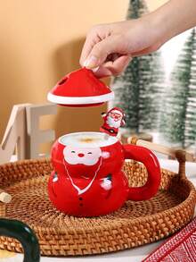 1pc Creative Christmas Ceramic Mug, Cartoon Snowman Design, Large Capacity Water Cup, Gift Box, Women's Christmas Gift, Souvenir, High-Quality Ceramic Coffee/Water Cup, Office Use