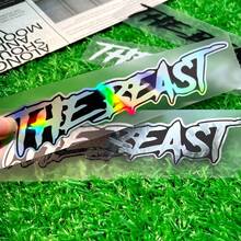 1PC Beast Text Waterproof, UV-Resistant, High-Temperature-Resistant Car Decals Suitable For Covering Scratches On Car And Motorcycle Bodies, Bumpers, Fuel Tanks, And Triangular Windows, As Well As For Personalized Decorative Decals.
