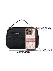 Túi cầm tay nam công sở dập nổi họa tiết cá sấu nhiều khóa kéo, túi xách dung tích lớn, túi đựng đồ vệ sinh cá nhân khi đi du lịch, thích hợp làm quà tặng Ngày của Cha, quà tặng Ngày lễ tình nhân, đi làm - Nhiều màu - Xem 3