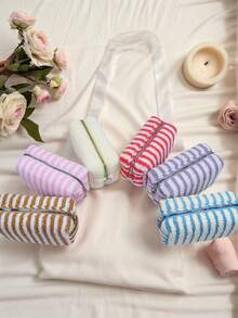 Trumpet, Back To School Gift, Personalized Plush Makeup Bag With Embroidered Design, Bridesmaid Gift, Travel Toilet, Women's Luxury Gift, Personalized Bridesmaid Gift, Bridal Party Gift, Embroidered Makeup Bag, Ideal Gift, Ideal Gift For Her - Multicolor - View 5