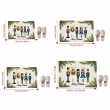 1 pieza Felpudo con tema navideño - Alfombra con patrón lindo de cascanueces y ángel, decoración navideña, felpudo moderno grueso y absorbente de secado rápido para baño, decoración de baño, alfombra antideslizante para entrada interior, felpudo, alfombra de cocina que absorbe el aceite y antideslizante