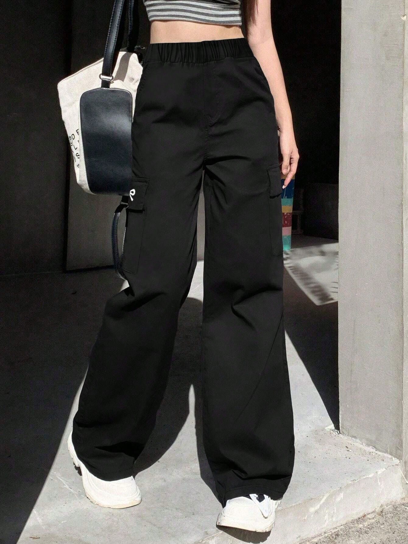 بنطلون كاجوال فضفاض للفتيات المراهقات مع طبعة فراش...